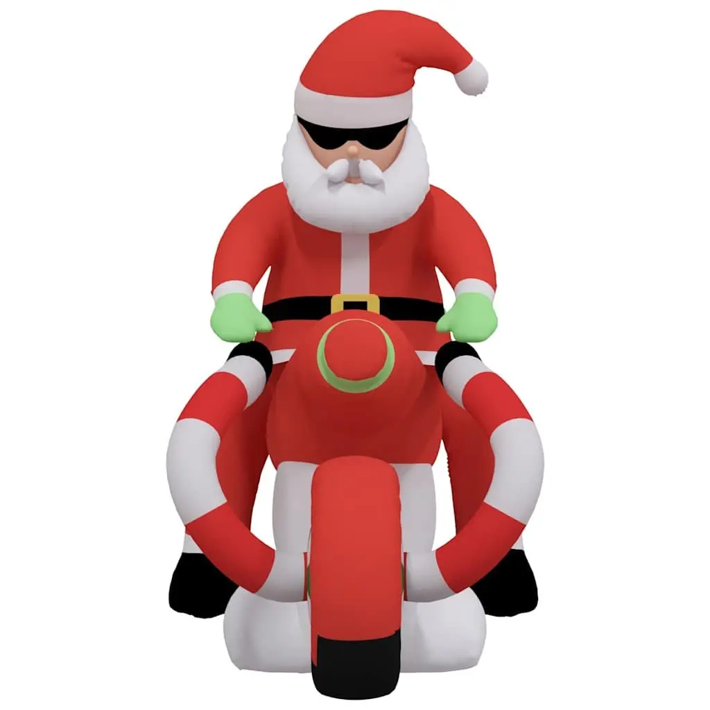 Inflatable Santa on Motorcycle Holiday Decoration LED 158cm Oxford Fabric