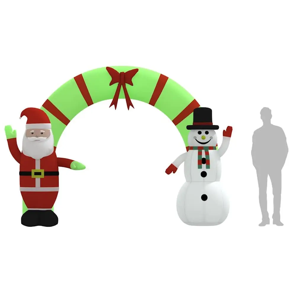 Inflatable Christmas Arch Gate LED Santa Snowman 270cm Outdoor Oxford Fabric Decoration