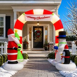 Outdoor Christmas Inflatable Arch with Santa & Snowman Designs