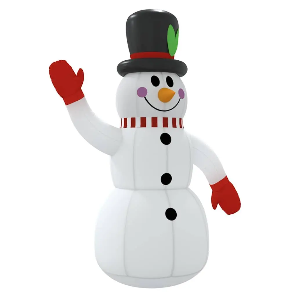 Inflatable Christmas Snowman Decoration 120cm Oxford Fabric with LED Lights for Holiday Yard