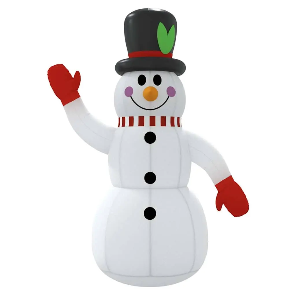 Inflatable Christmas Snowman Decoration 120cm Oxford Fabric with LED Lights for Holiday Yard