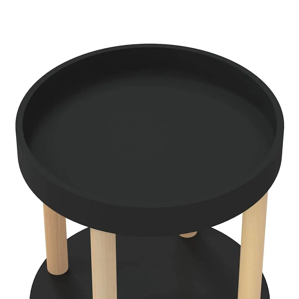 3-Tier Kitchen Trolley Engineered Wood Black
