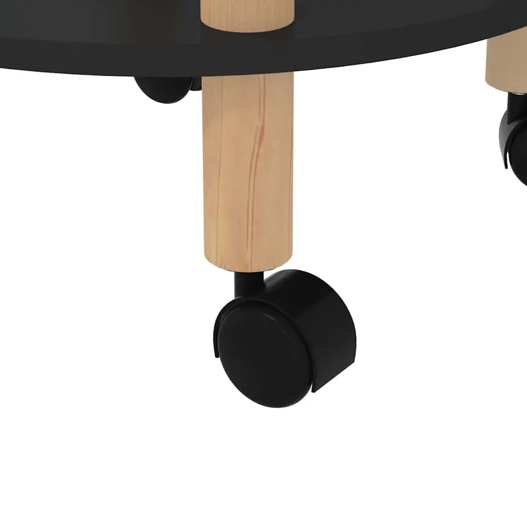 3-Tier Kitchen Trolley Engineered Wood Black
