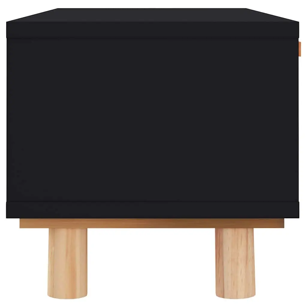 Coffee Table Black Storage Drawers Rattan Weaving Side Table Home Furniture