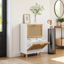 Versatile 2-Drawer White Shoe Cabinet for Every Room