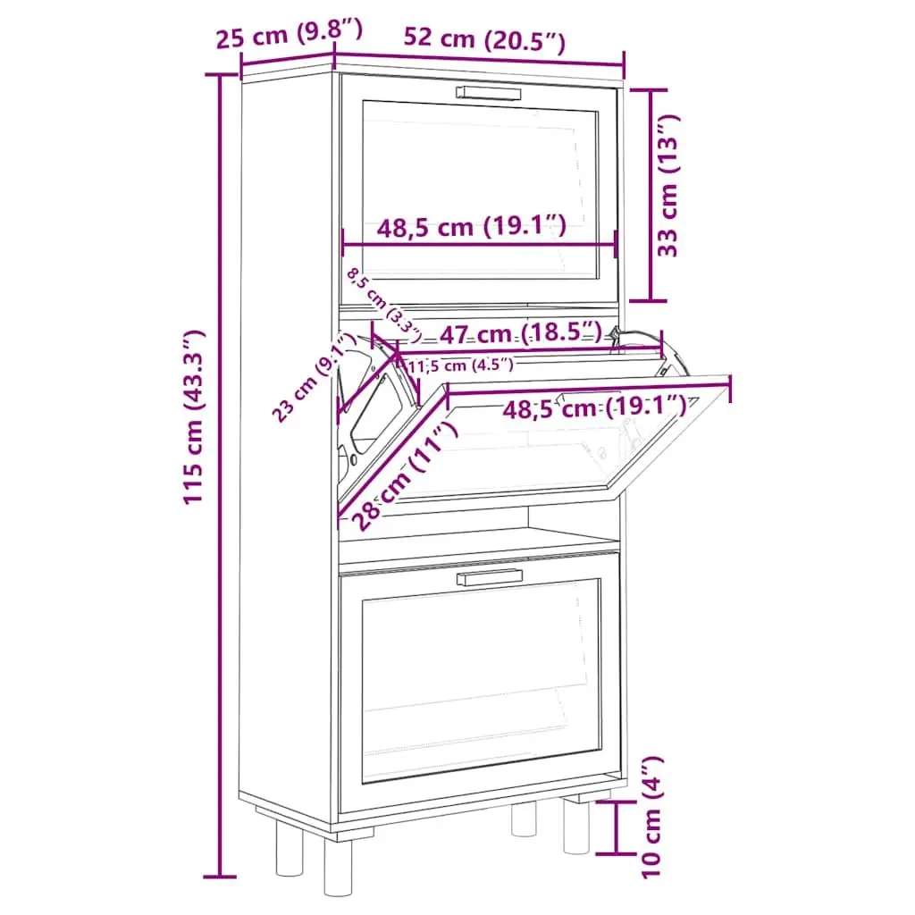 Shoe Cabinet for Hallways and Entryways