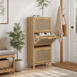 Practical Brown Shoe Cabinet for Entryway Storage