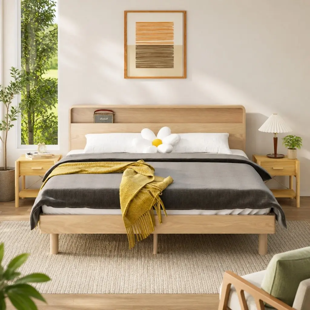 Bedside Tables Engineered Wood 42 x 38 x 45 cm Brown 2 Piece Nightstand Cabinet Storage Furniture