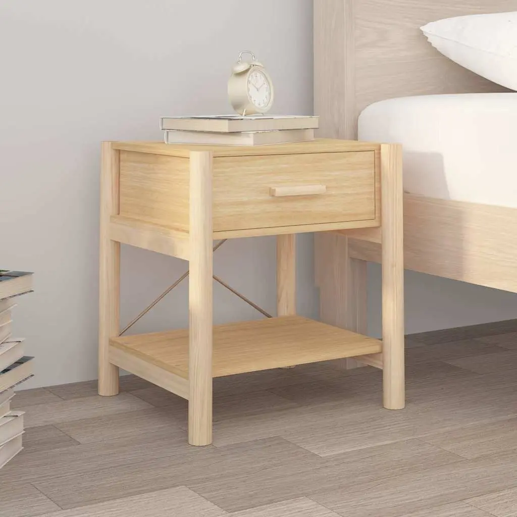 Bedside Tables Engineered Wood 42 x 38 x 45 cm Brown 2 Piece Nightstand Cabinet Storage Furniture