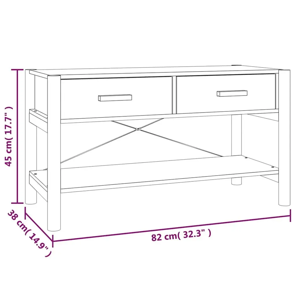 White TV Stand Engineered Wood Storage Unit 82x38x45cm with Solid Wood Legs