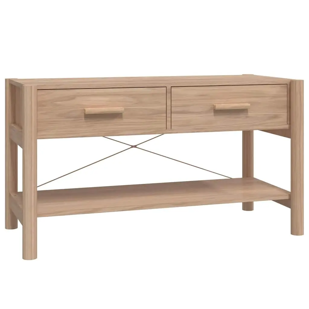 TV Cabinet Engineered Wood 82x38x45cm Brown with Solid Wooden Legs