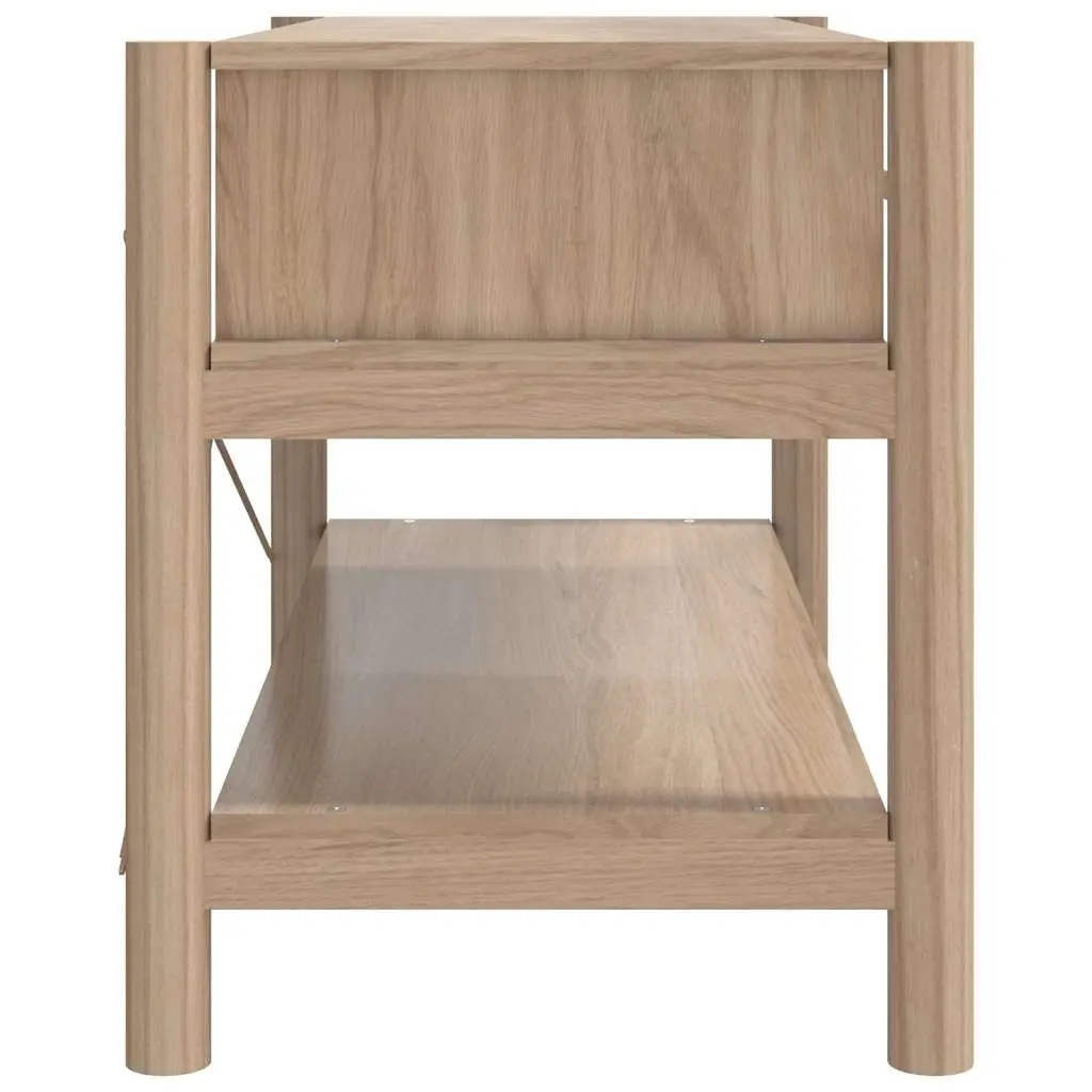 TV Cabinet Engineered Wood 82x38x45cm Brown with Solid Wooden Legs