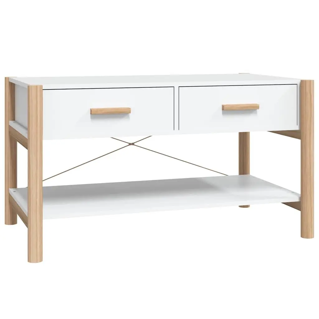 White Coffee Table with Ample Storage
