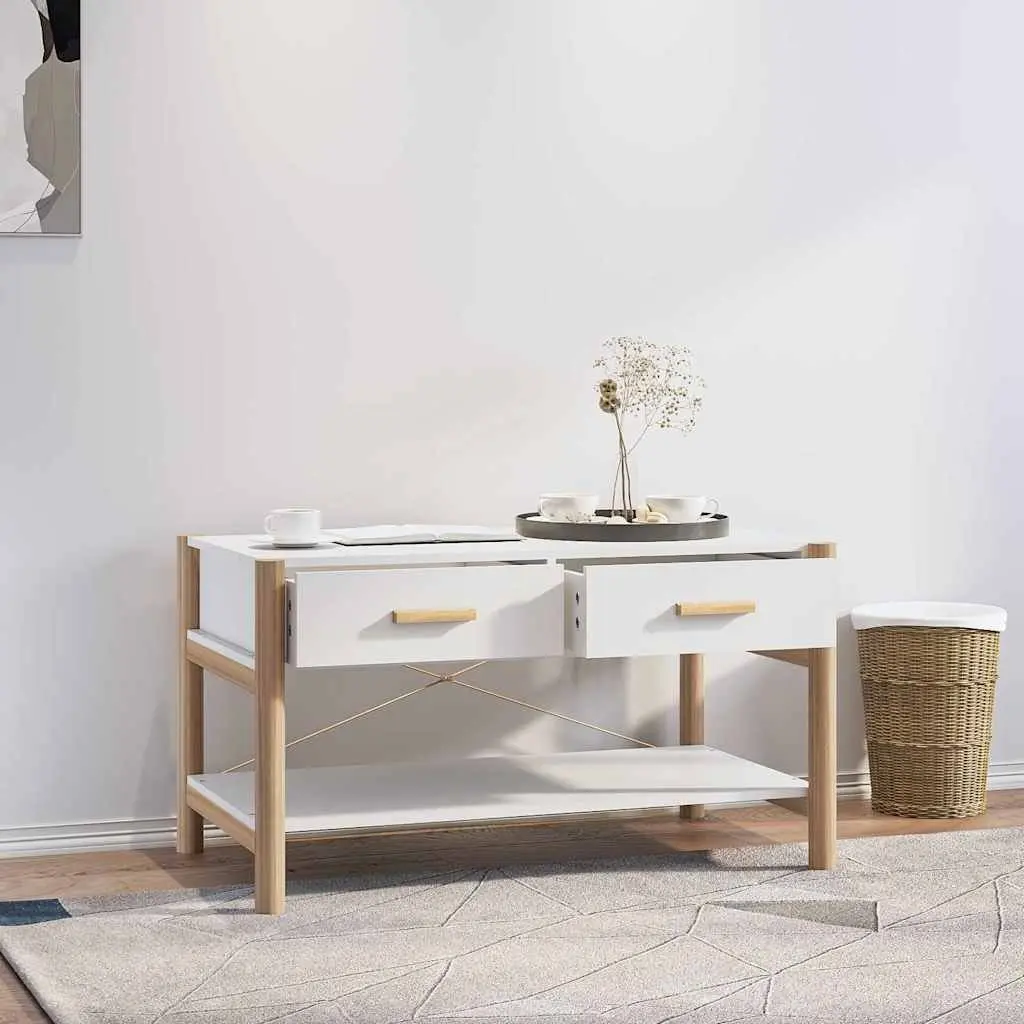 White Coffee Table with Ample Storage