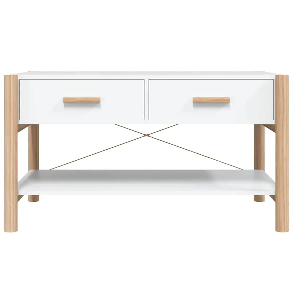 White Coffee Table with Ample Storage