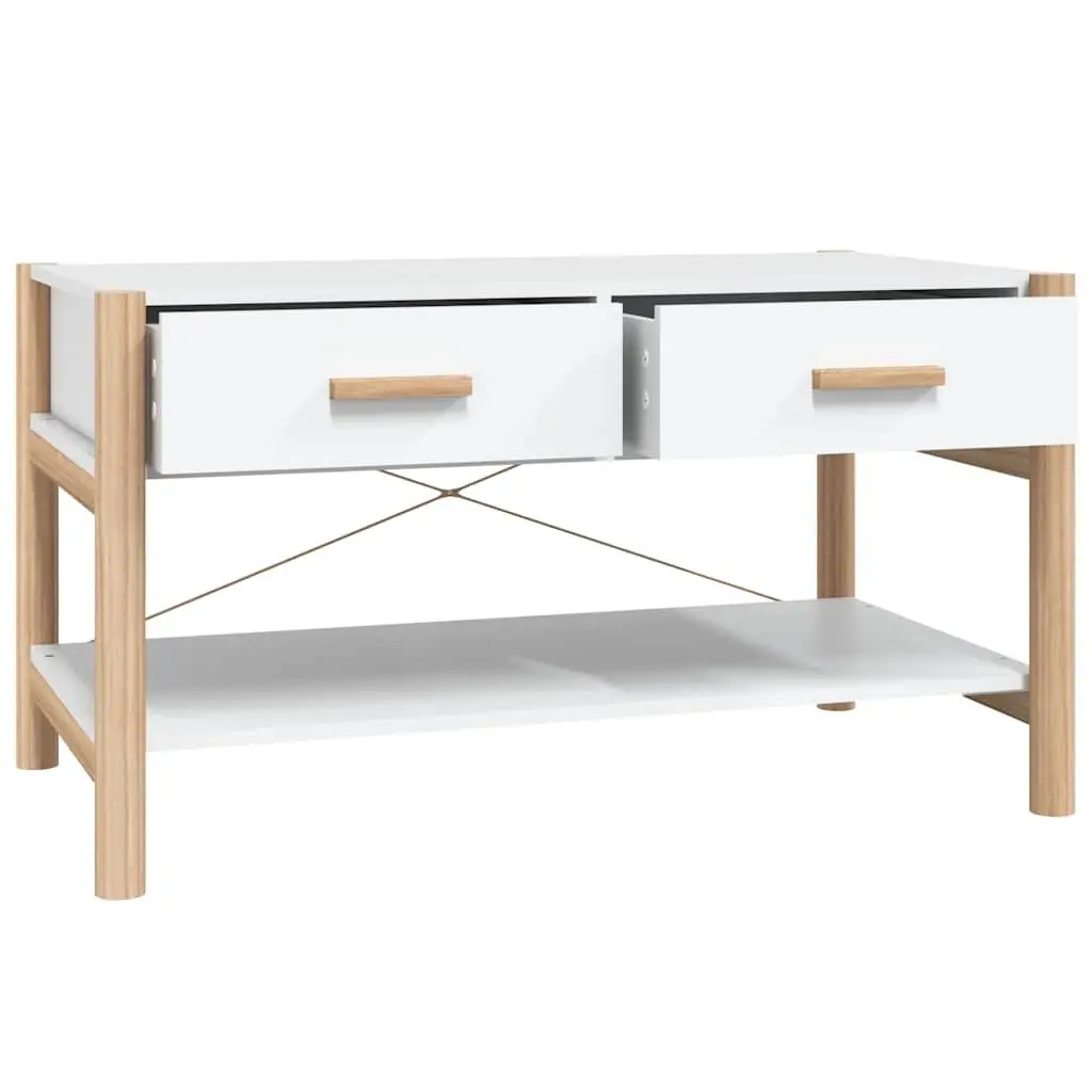 White Coffee Table with Ample Storage