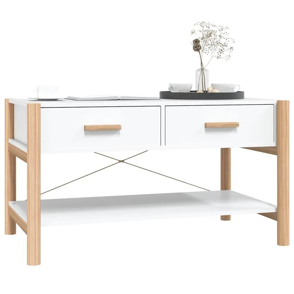 White Coffee Table with Ample Storage