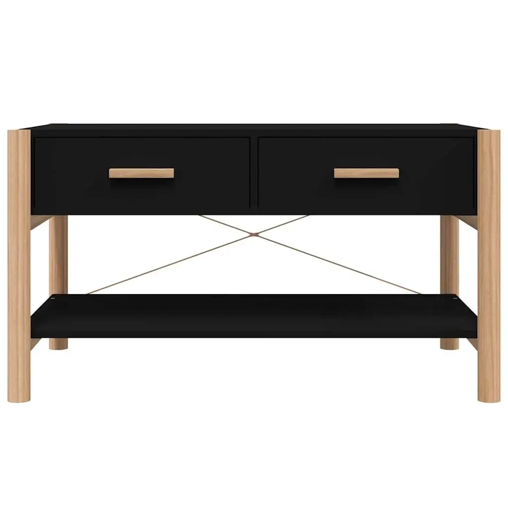 Coffee Table Engineered Wood Black 82 x 48 x 45 cm