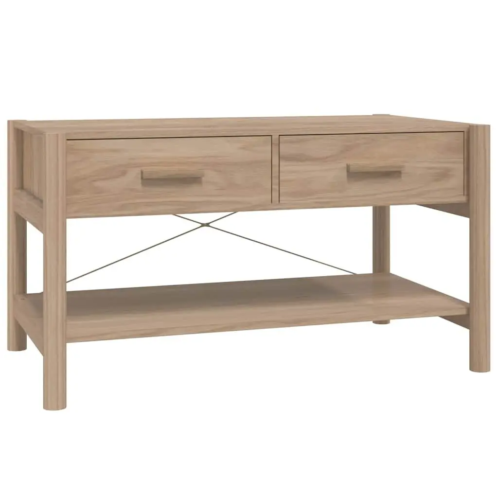 Coffee Table Brown Engineered Wood 82L x 48W x 45H cm with Storage for Living Room Furniture
