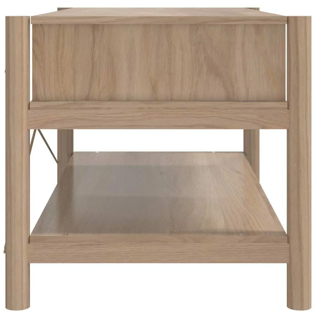 Coffee Table Brown Engineered Wood 82L x 48W x 45H cm with Storage for Living Room Furniture