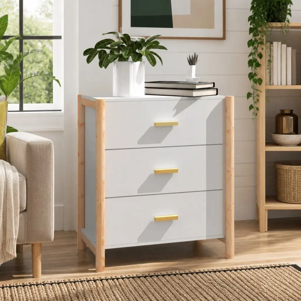 White Sideboard Storage Cabinet 62x38x70cm