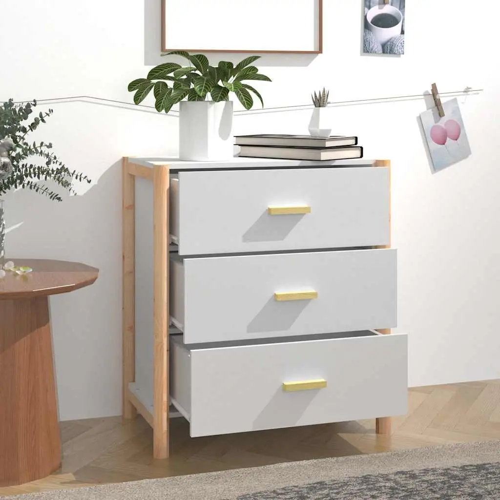 White Sideboard Storage Cabinet 62x38x70cm