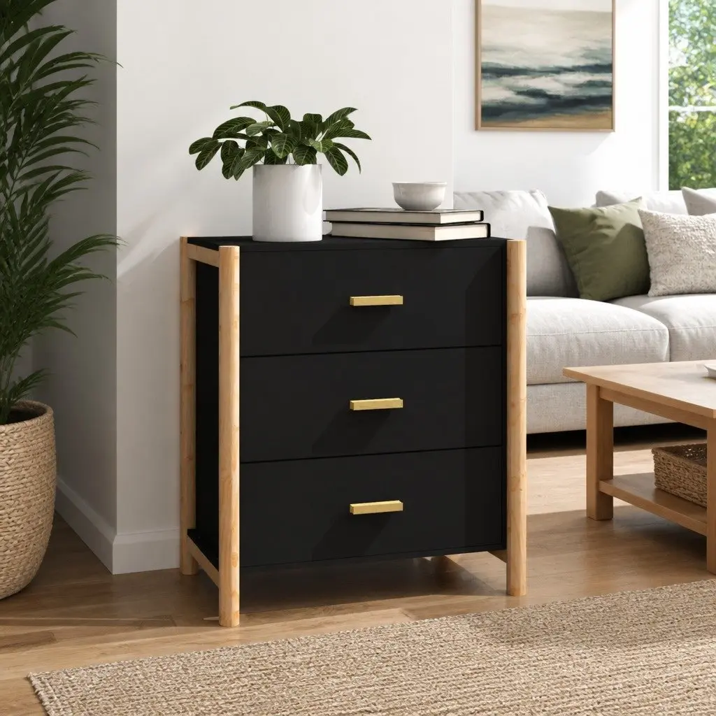 Sideboard Black 62x38x70 cm Storage Cabinet Engineered Wood Furniture