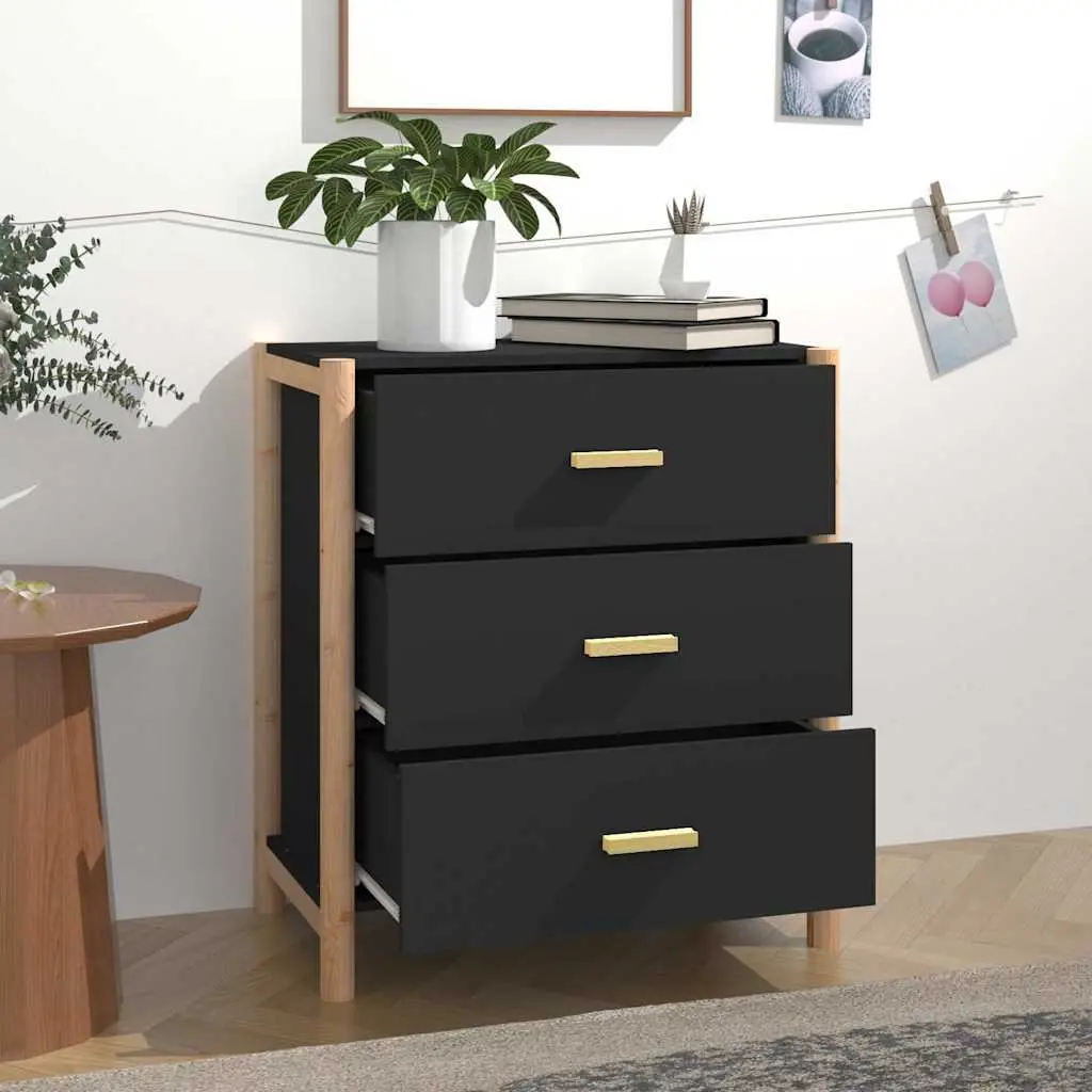 Sideboard Black 62x38x70 cm Storage Cabinet Engineered Wood Furniture