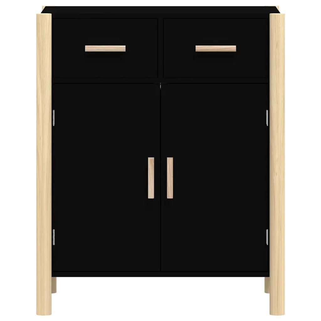 Storage Buffet Sideboard Cabinet Engineered Wood 62x38x75cm Black Furniture