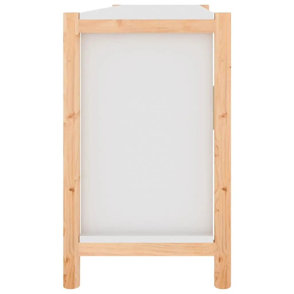 White Sideboard 107x38x60cm Storage Cabinet Engineered Wood Buffet Furniture