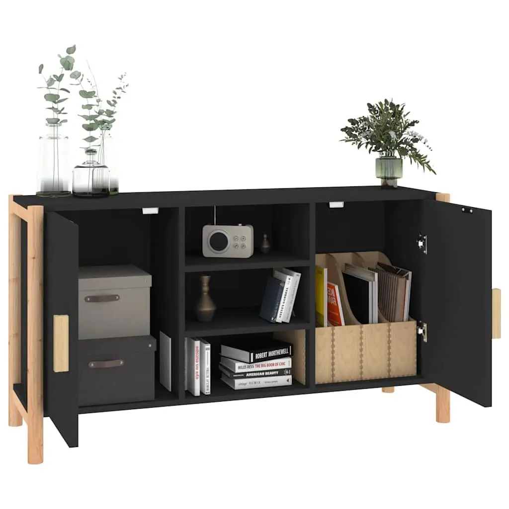 Sideboard Black Storage Cabinet 107x38x60 cm Engineered Wood Buffet Table