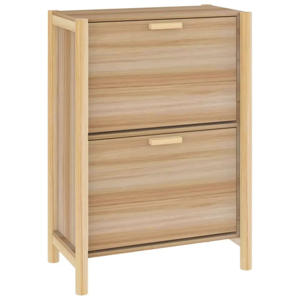 Shoe Organizer Cabinet Engineered Wood Brown 57.5cm Width 33cm Depth 80cm Height Storage Furniture