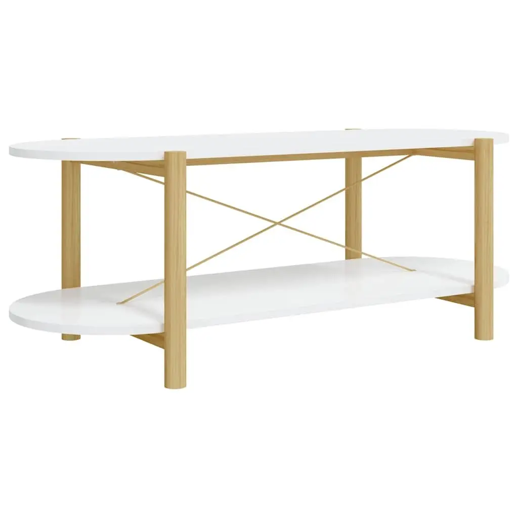 Coffee Table Engineered Wood White 110 x 48 x 40 cm