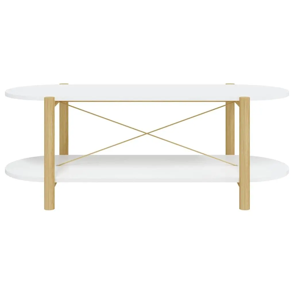 Coffee Table Engineered Wood White 110 x 48 x 40 cm