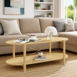 Coffee Table 110x48x40 cm Brown Engineered Wood Storage Side Table