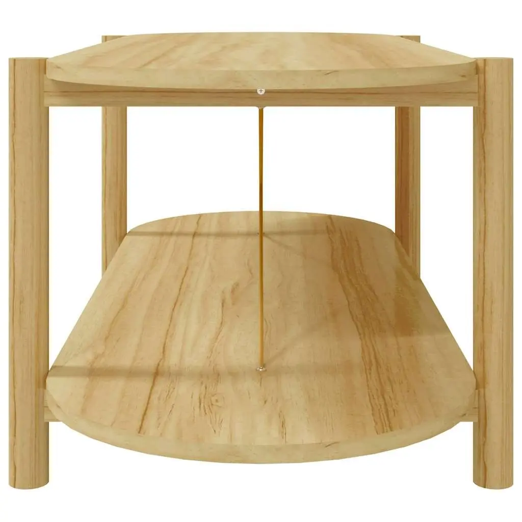 Brown Engineered Wood Coffee Table 110x48x40cm with Storage Space