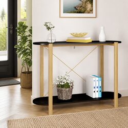 Console Table Black End Table Accent Furniture Engineered Wood Storage Cabinet