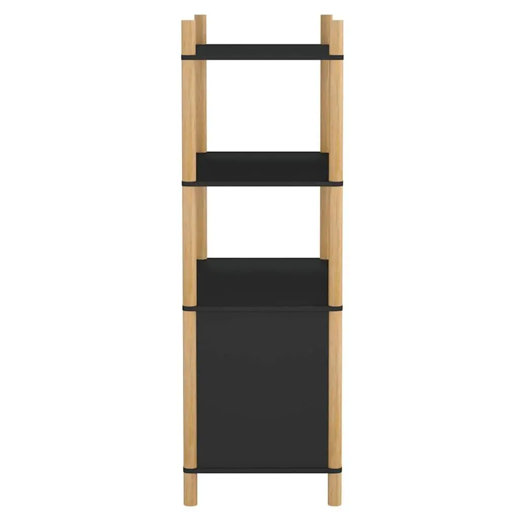 Highboard Buffet Storage Cabinet Engineered Wood 80cm Wide Black