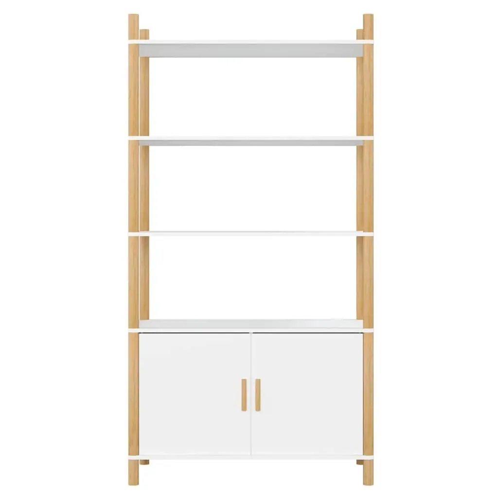 White Highboard Storage Cabinet Engineered Wood Sideboard Furniture 80x40x153cm