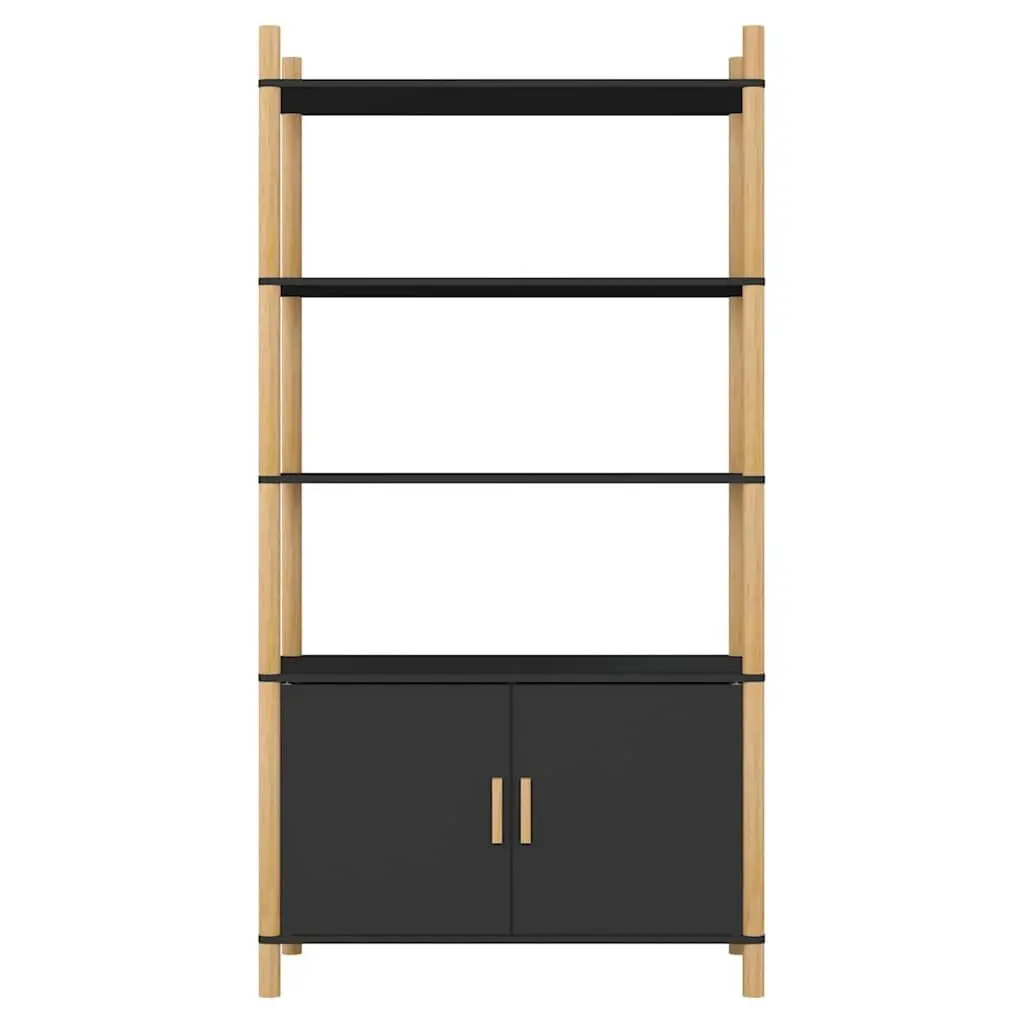 Storage Cabinet Engineered Wood 80x40x153cm Black Highboard Buffet Sideboard