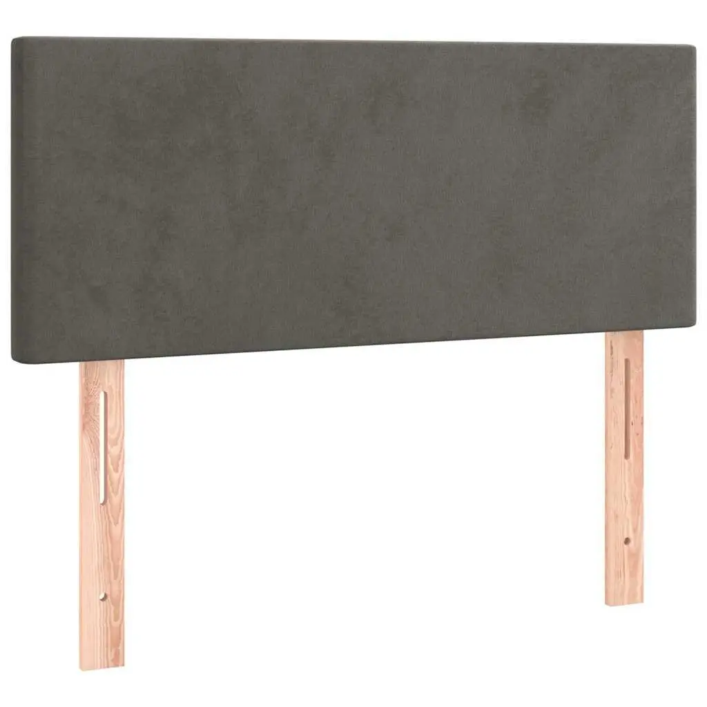 Velvet Upholstered Headboard Grey 100cm Bedroom Furniture Adjustable Height Support