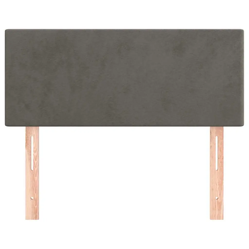 Velvet Upholstered Headboard Grey 100cm Bedroom Furniture Adjustable Height Support