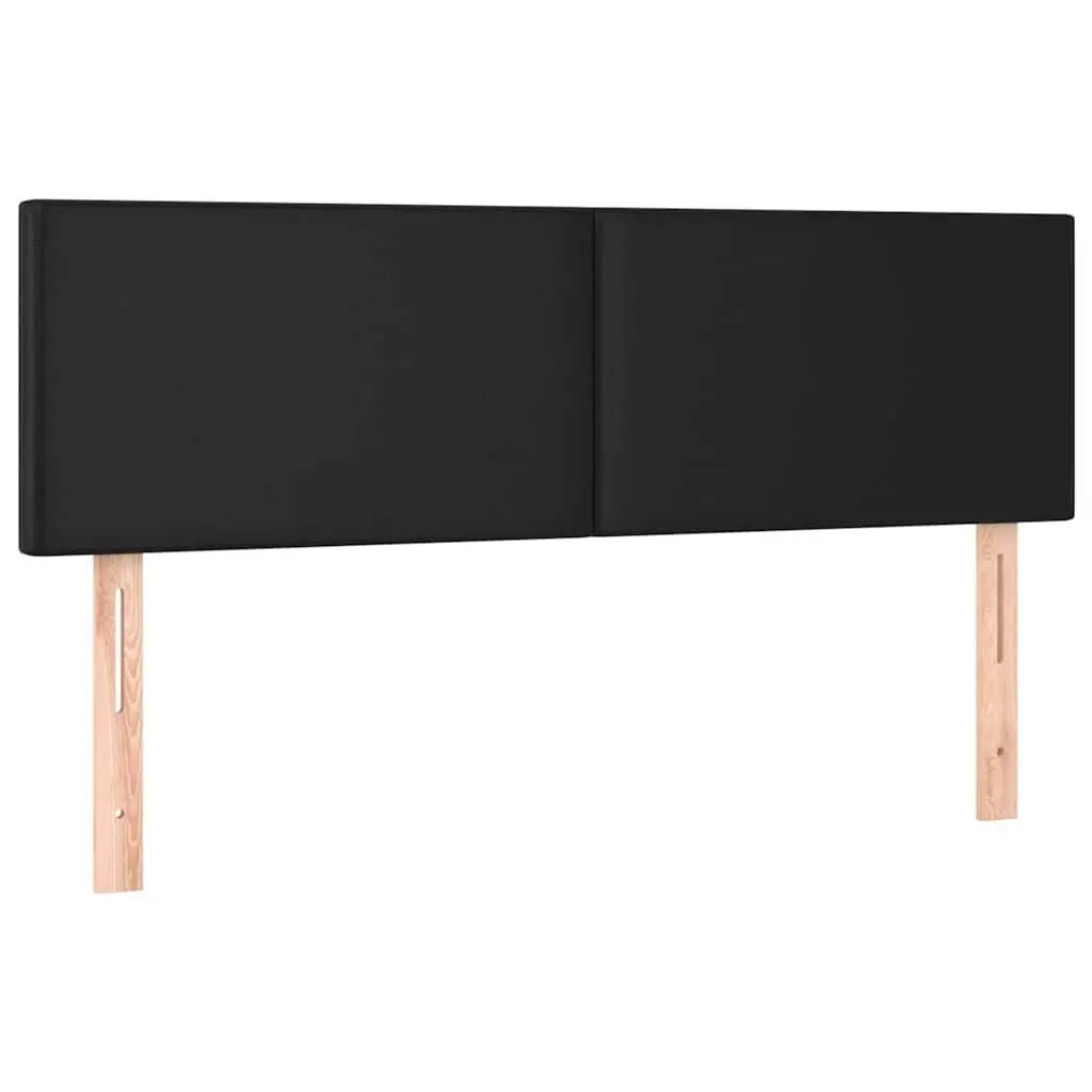 Black Faux Leather Headboard Adjustable Height Wooden Legs Bedroom Furniture