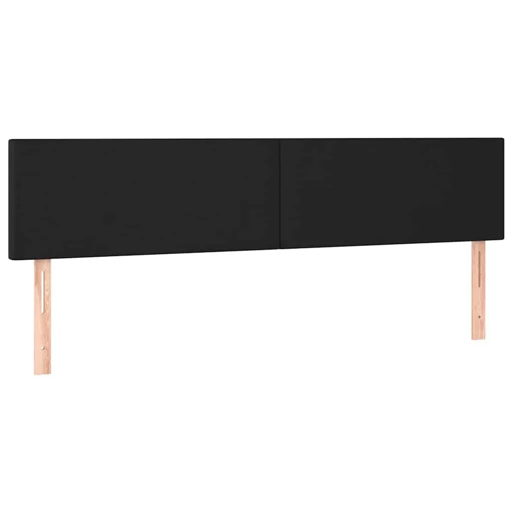 Faux Leather Headboard Adjustable Height 160cm Black Wooden Legs