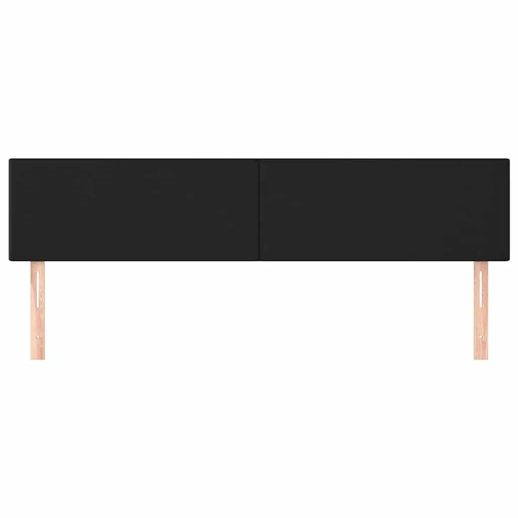 Faux Leather Headboard Adjustable Height 160cm Black Wooden Legs