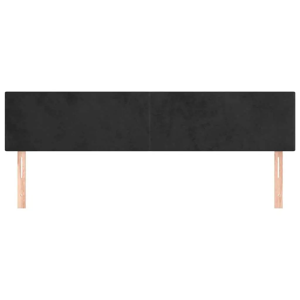 Black Velvet Headboard Adjustable Height 160cm with Wooden Legs Bed Backrest