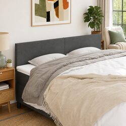 Functional Dark Grey Headboard 200x5x78/88 cm for Any Bedroom