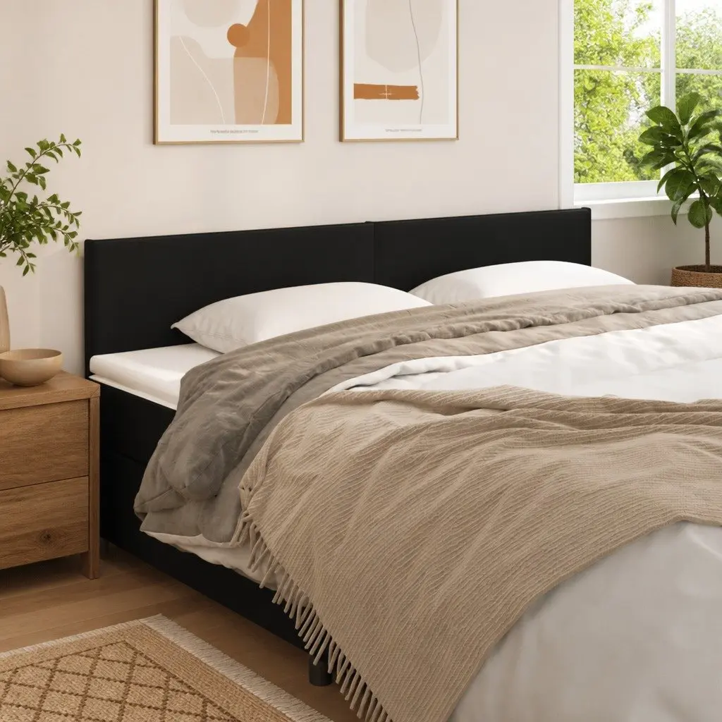 Black Faux Leather Headboard for Bedroom Comfort