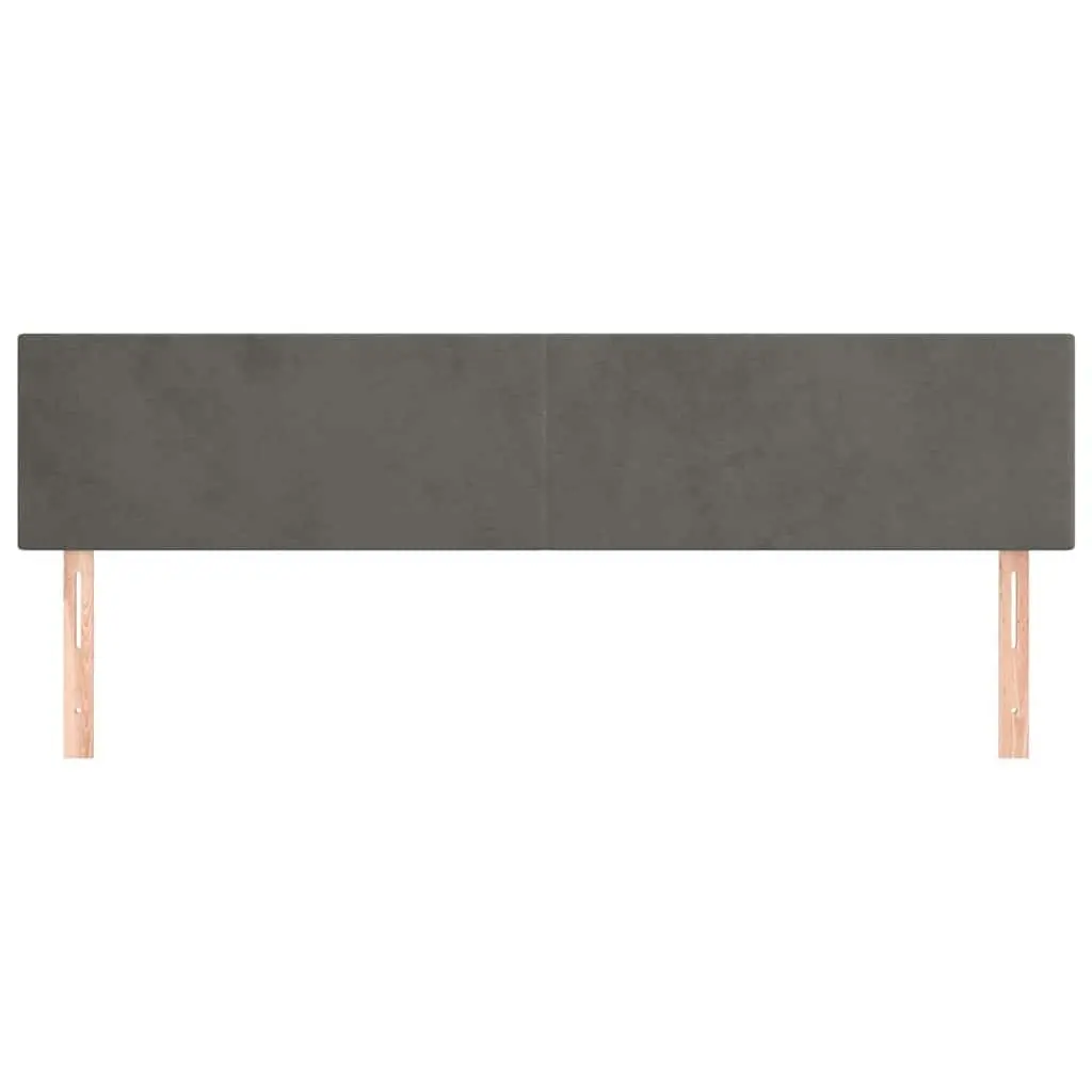 Grey Velvet Headboard 200cm Bedroom Furniture Adjustable Height Wooden Legs