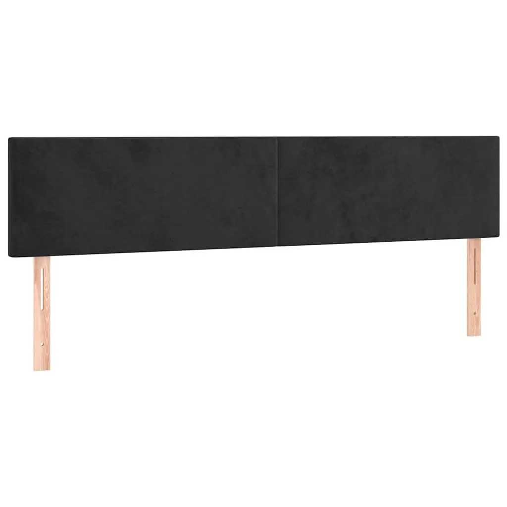 Headboard Velvet Black 200cm Adjustable Height Upholstered Backrest